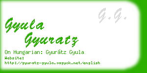 gyula gyuratz business card